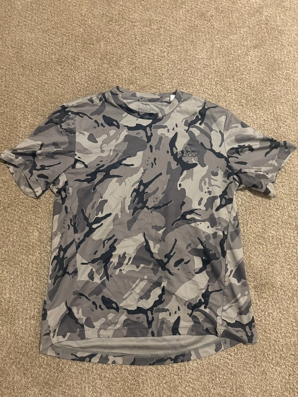 adidas Men's Grey Camo Short-Sleeve Tee